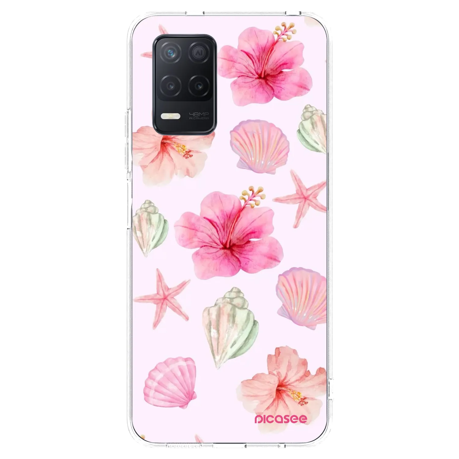 Picasee átlátszó szilikon tok az alábbi mobiltelefonokra Realme 8 5G - Blush Lagoon