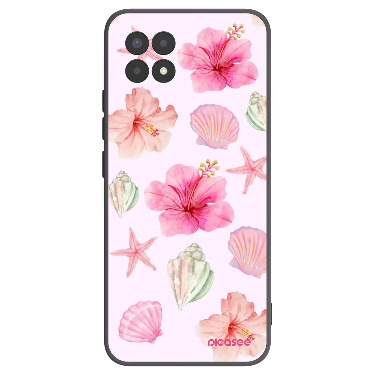 Picasee fekete szilikon tok az alábbi mobiltelefonokra Realme 8i - Blush Lagoon