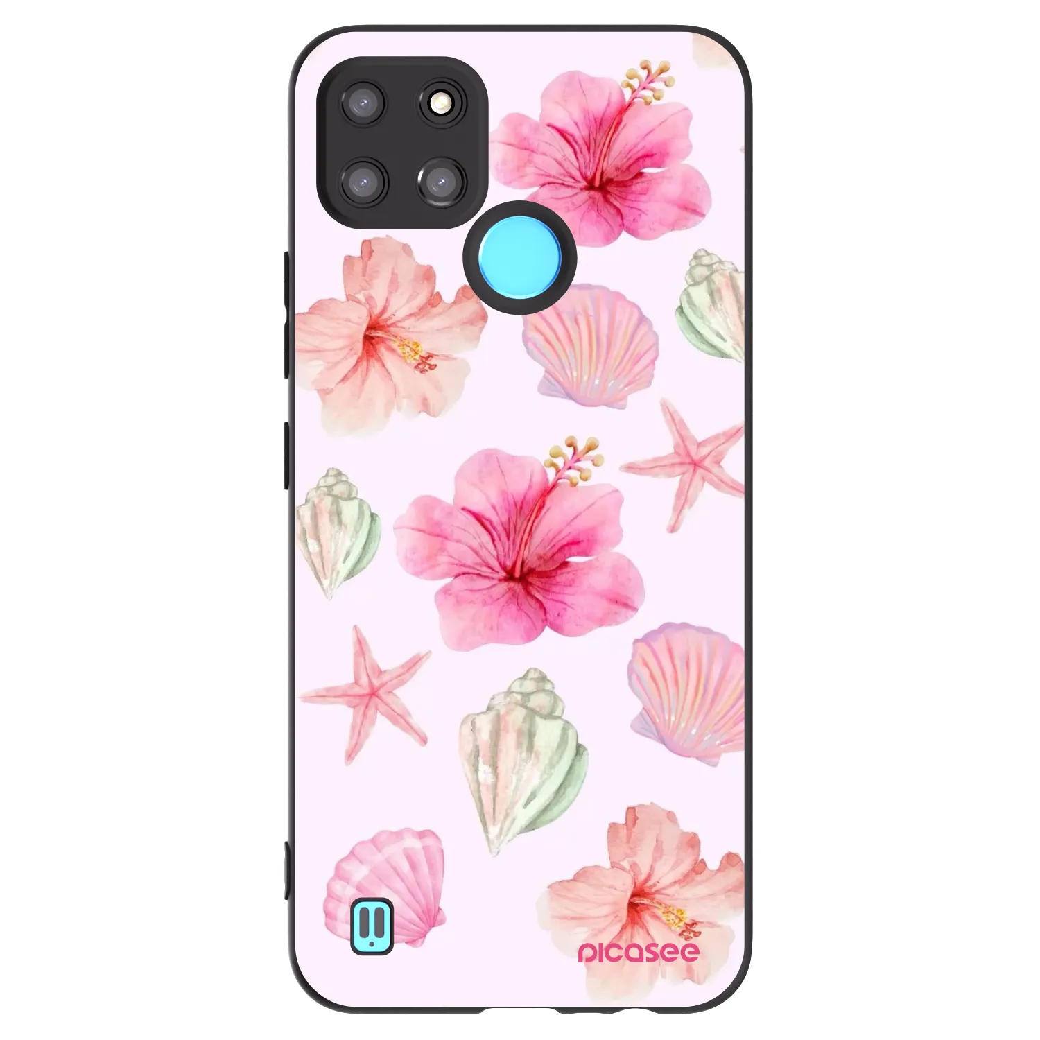 Picasee fekete szilikon tok az alábbi mobiltelefonokra Realme C21Y - Blush Lagoon