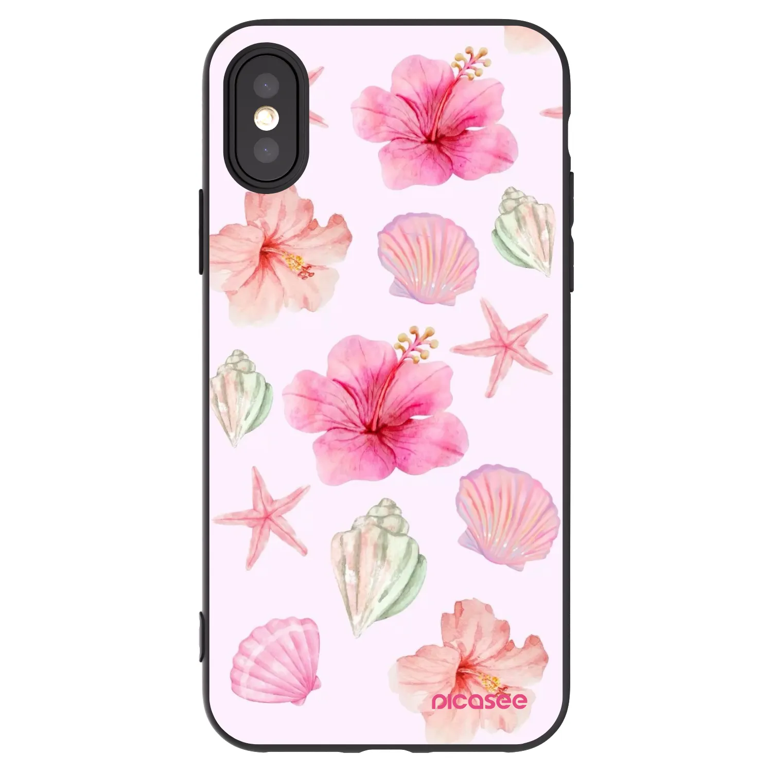 Picasee fekete szilikon tok az alábbi mobiltelefonokra Apple iPhone X/XS - Blush Lagoon