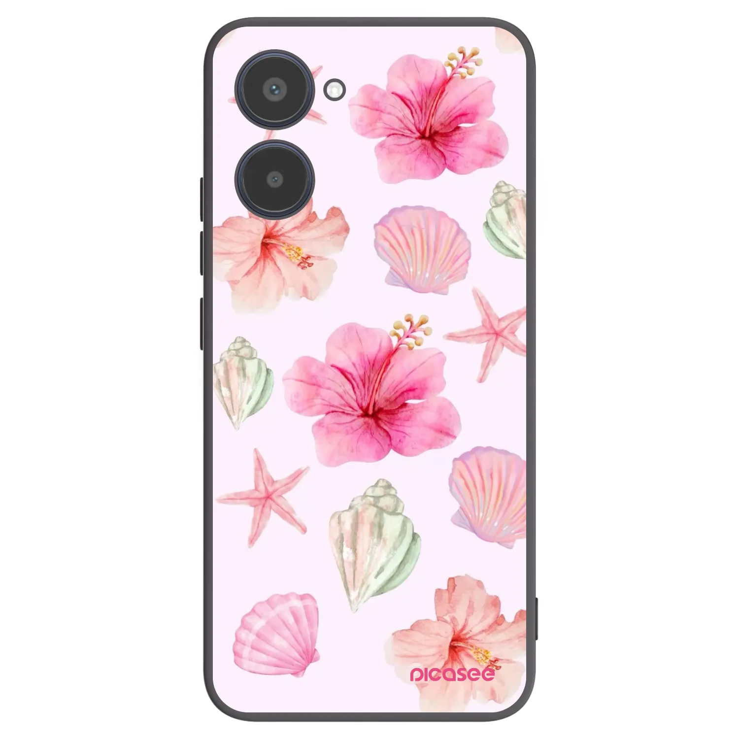 Picasee fekete szilikon tok az alábbi mobiltelefonokra Realme 10 4G - Blush Lagoon