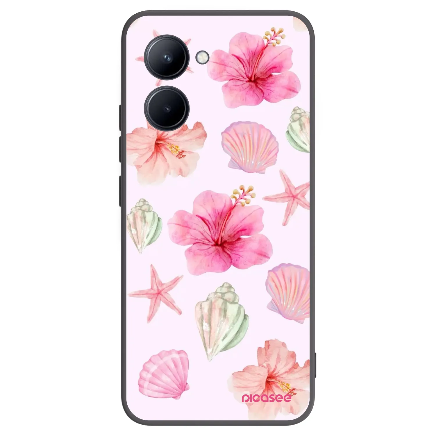 Picasee fekete szilikon tok az alábbi mobiltelefonokra Realme C33 (2023) - Blush Lagoon