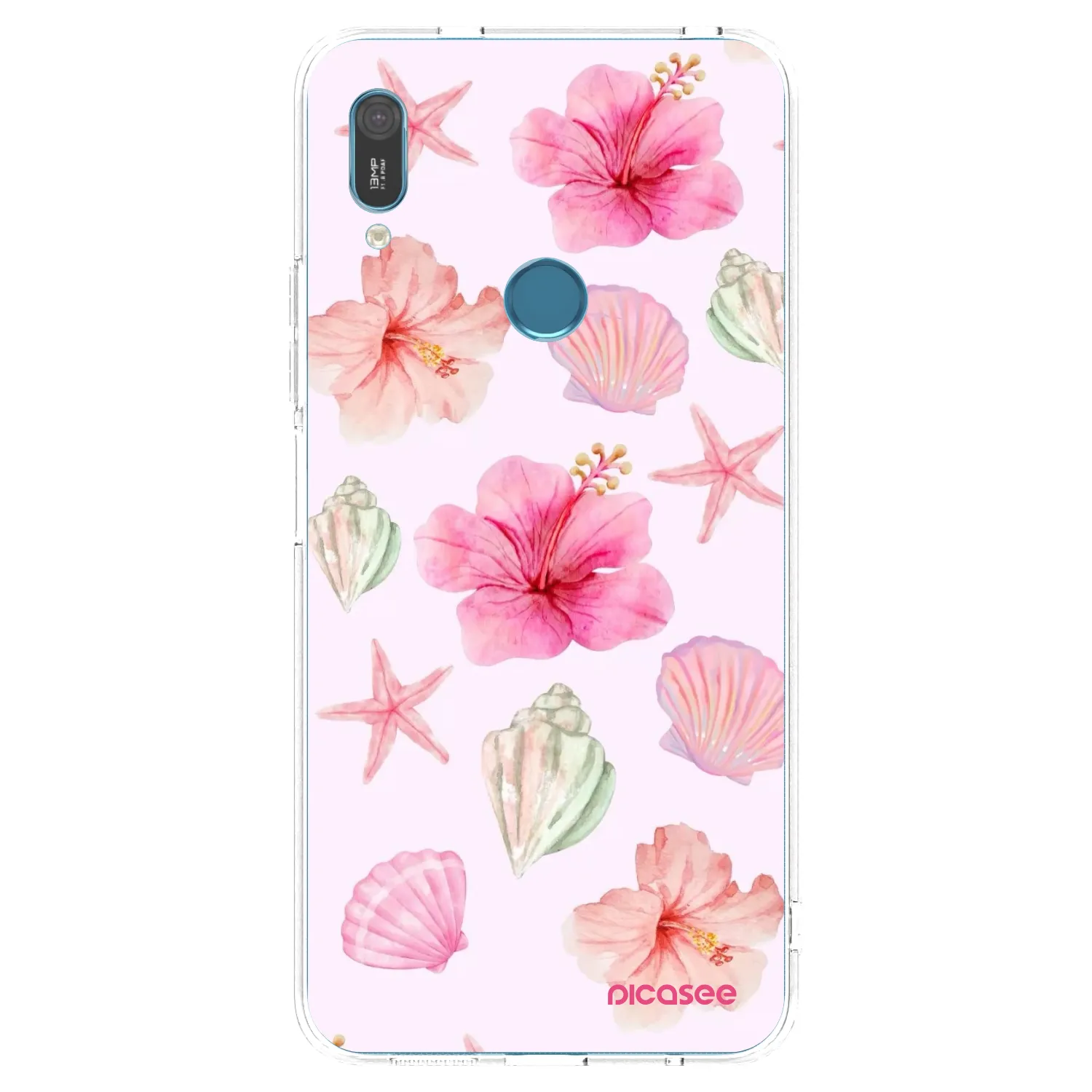 Picasee átlátszó szilikon tok az alábbi mobiltelefonokra Huawei Y6 2019 - Blush Lagoon