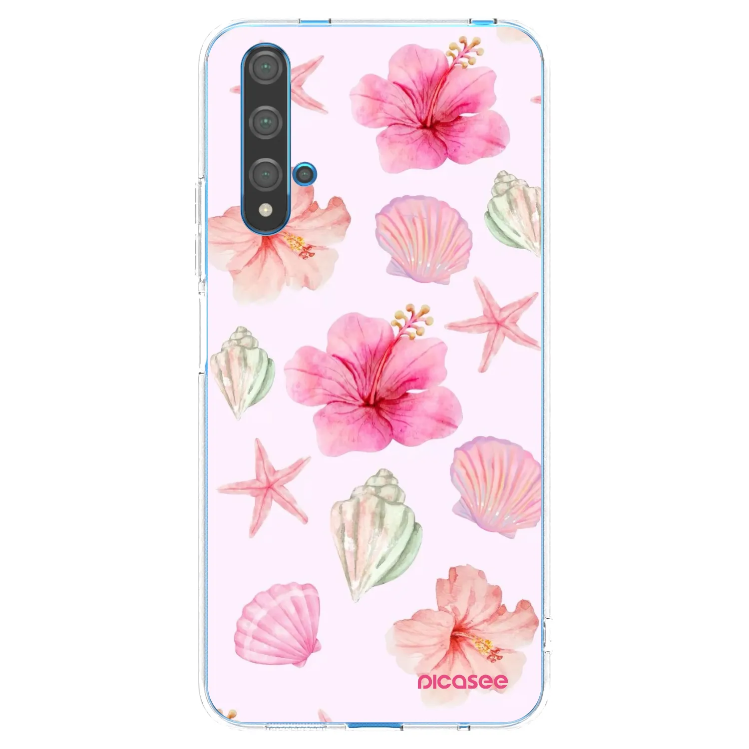 Picasee átlátszó szilikon tok az alábbi mobiltelefonokra Huawei Nova 5T - Blush Lagoon