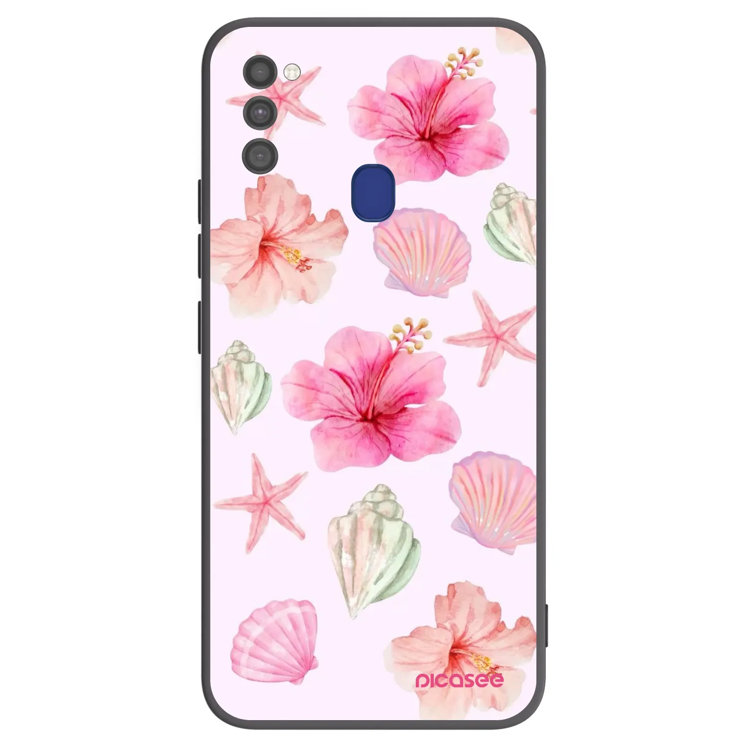 Picasee fekete szilikon tok az alábbi mobiltelefonokra Samsung Galaxy M21 M215F - Blush Lagoon