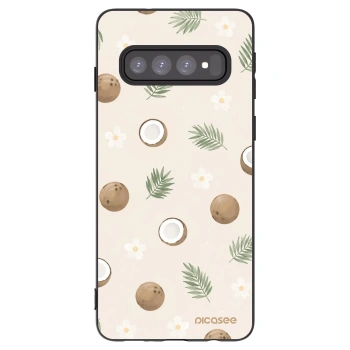 Picasee fekete szilikon tok az alábbi mobiltelefonokra Samsung Galaxy S10 G973 - Coconut Breeze