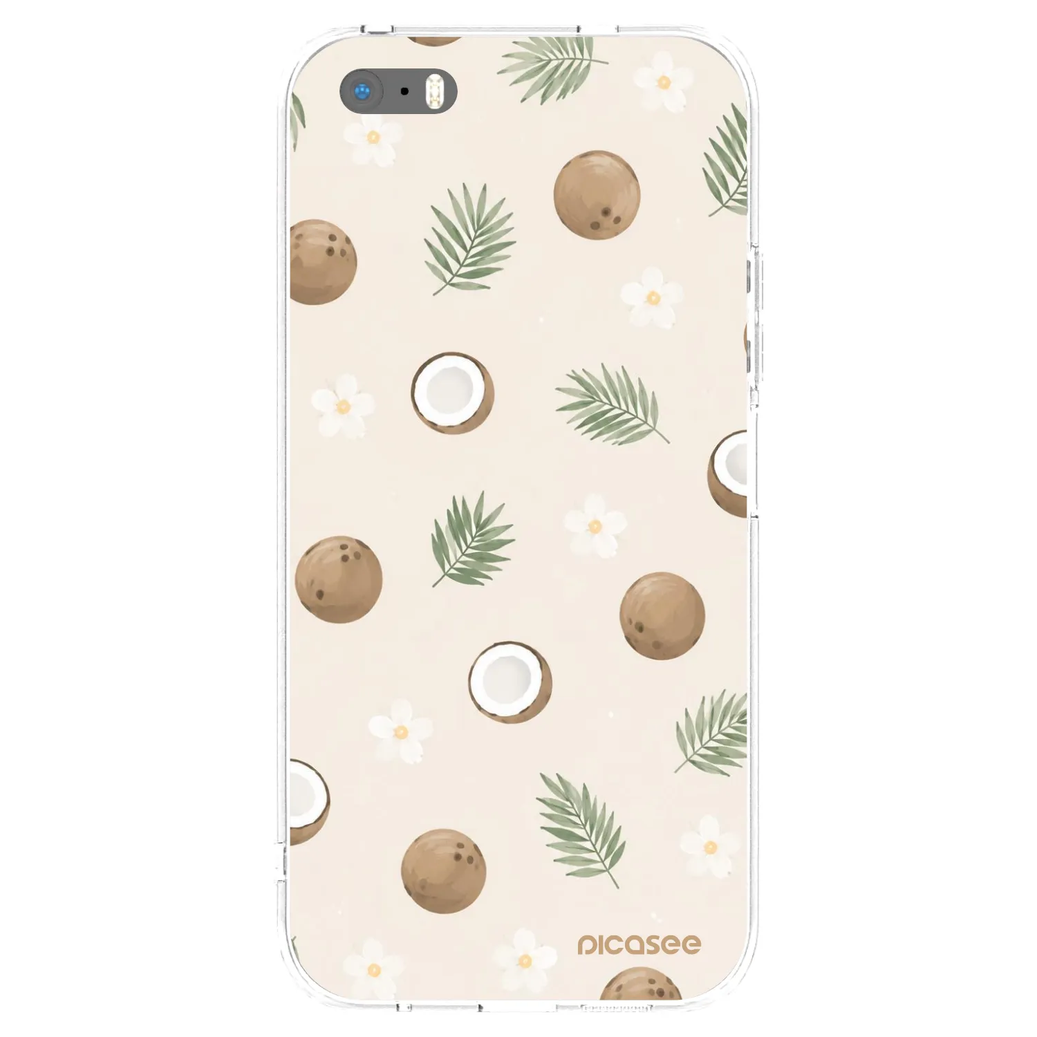 Picasee átlátszó szilikon tok az alábbi mobiltelefonokra Apple iPhone 5/5S/SE - Coconut Breeze