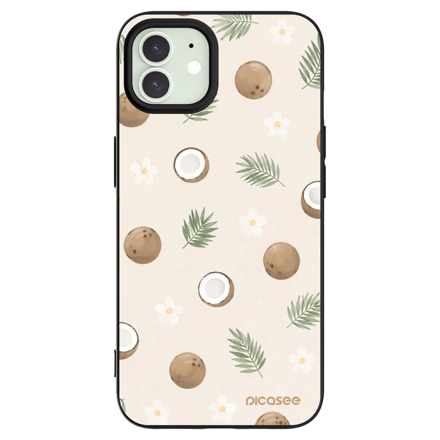 Picasee fekete szilikon tok az alábbi mobiltelefonokra Apple iPhone 12 - Coconut Breeze