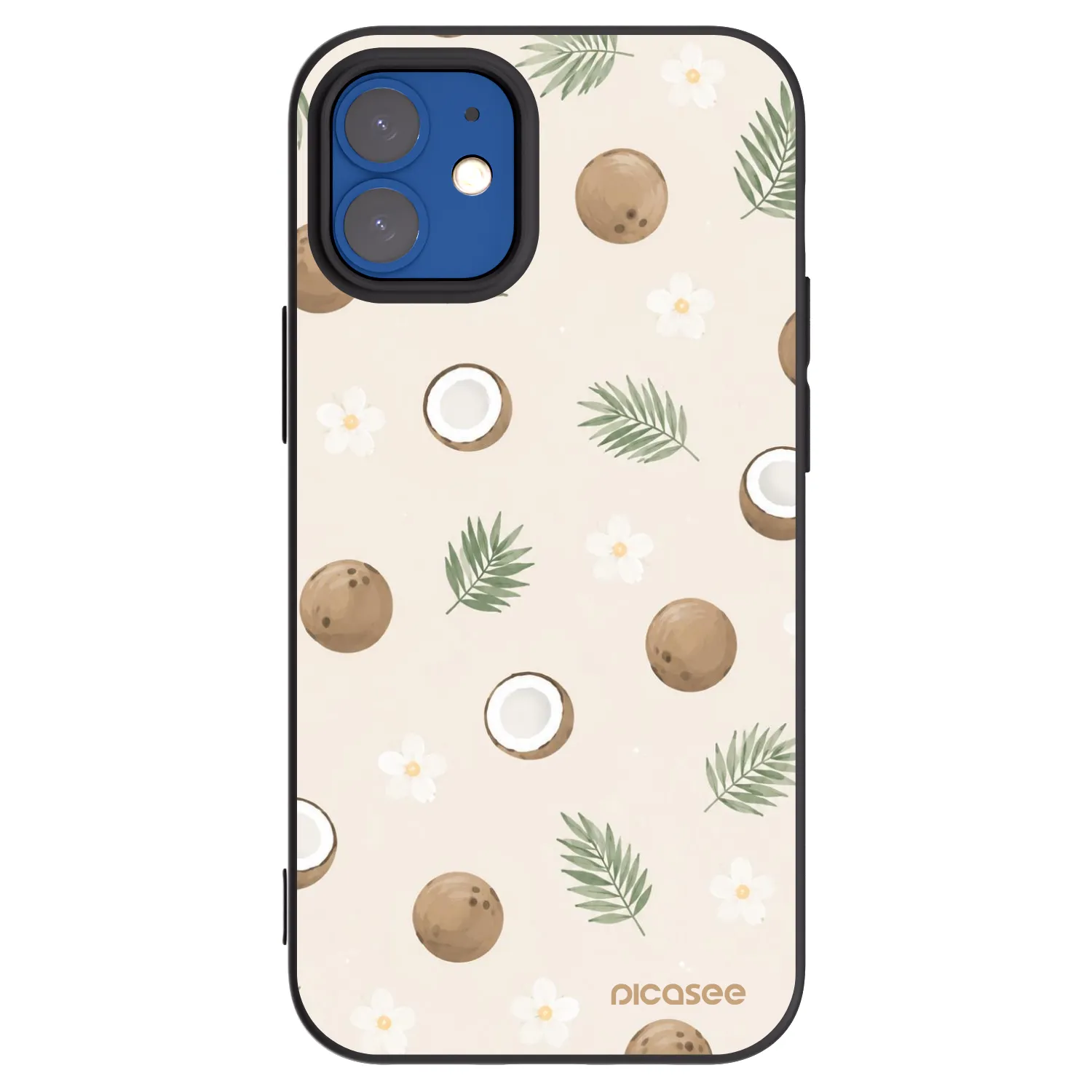 Picasee fekete szilikon tok az alábbi mobiltelefonokra Apple iPhone 12 mini - Coconut Breeze