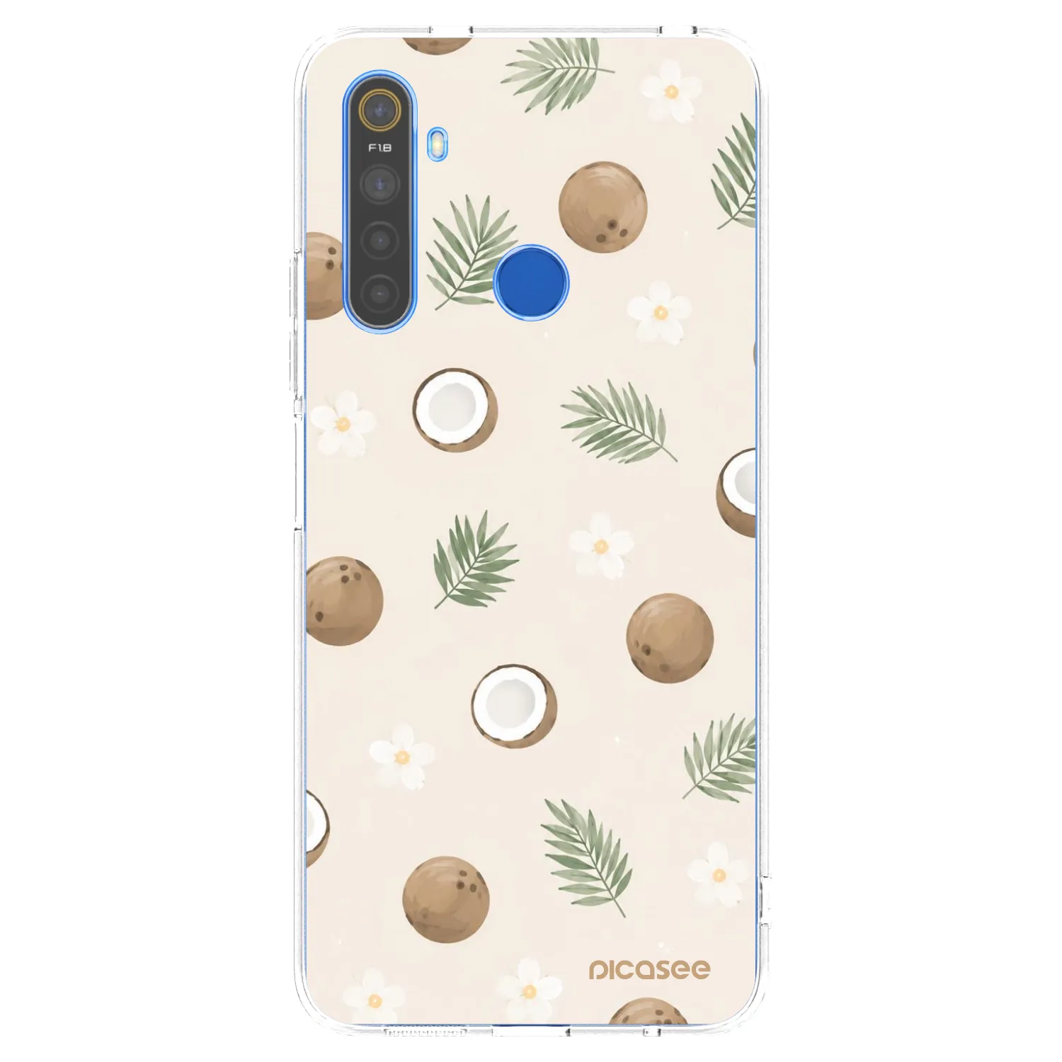 Picasee átlátszó szilikon tok az alábbi mobiltelefonokra Realme 5 - Coconut Breeze