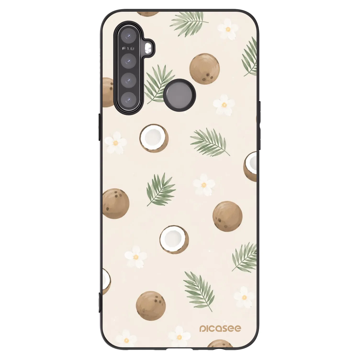 Picasee fekete szilikon tok az alábbi mobiltelefonokra Realme 5 - Coconut Breeze