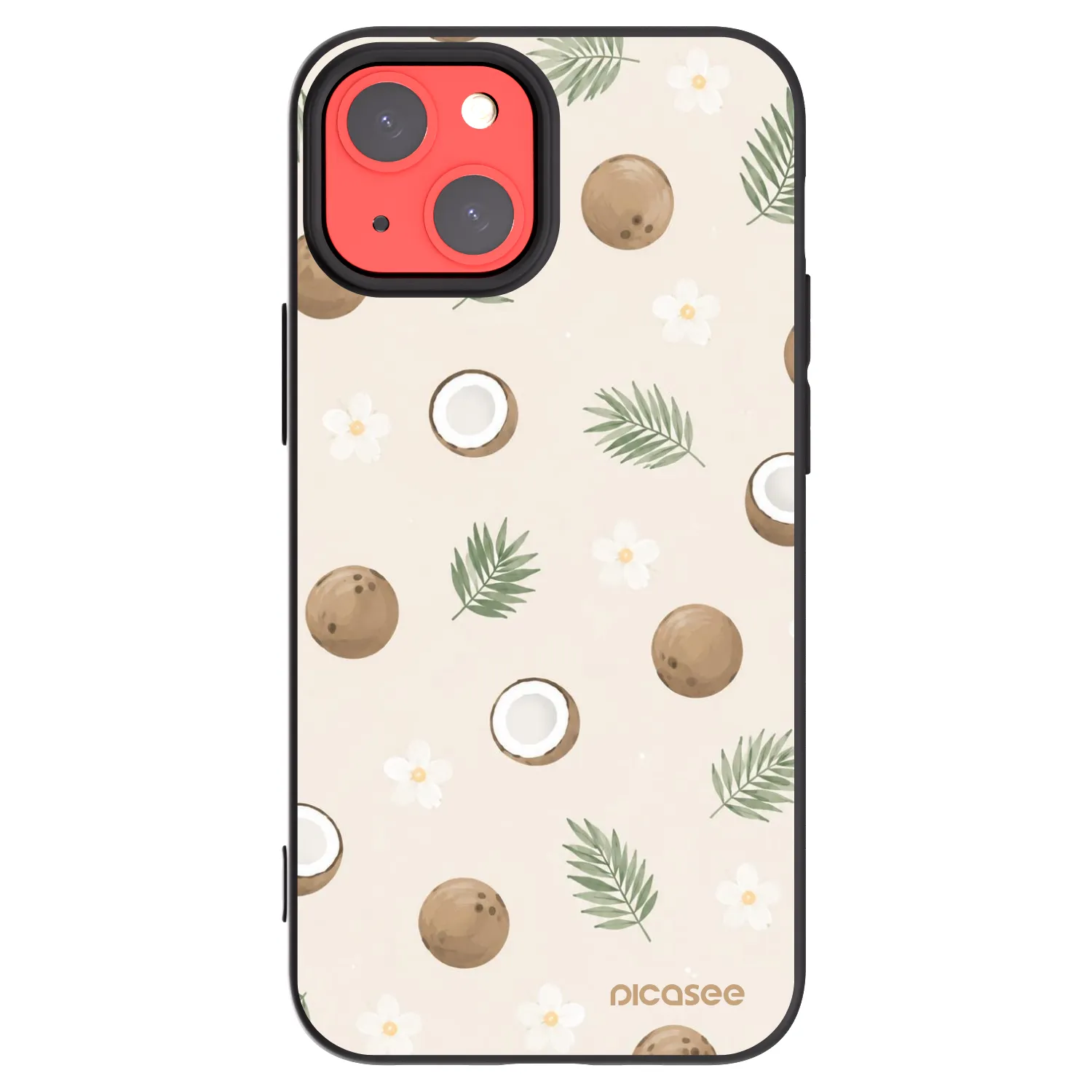 Picasee fekete szilikon tok az alábbi mobiltelefonokra Apple iPhone 13 mini - Coconut Breeze