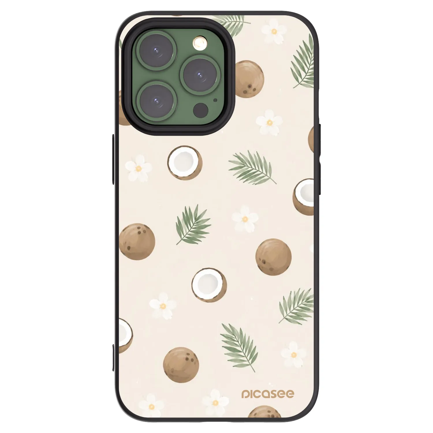 Picasee fekete szilikon tok az alábbi mobiltelefonokra Apple iPhone 13 Pro - Coconut Breeze