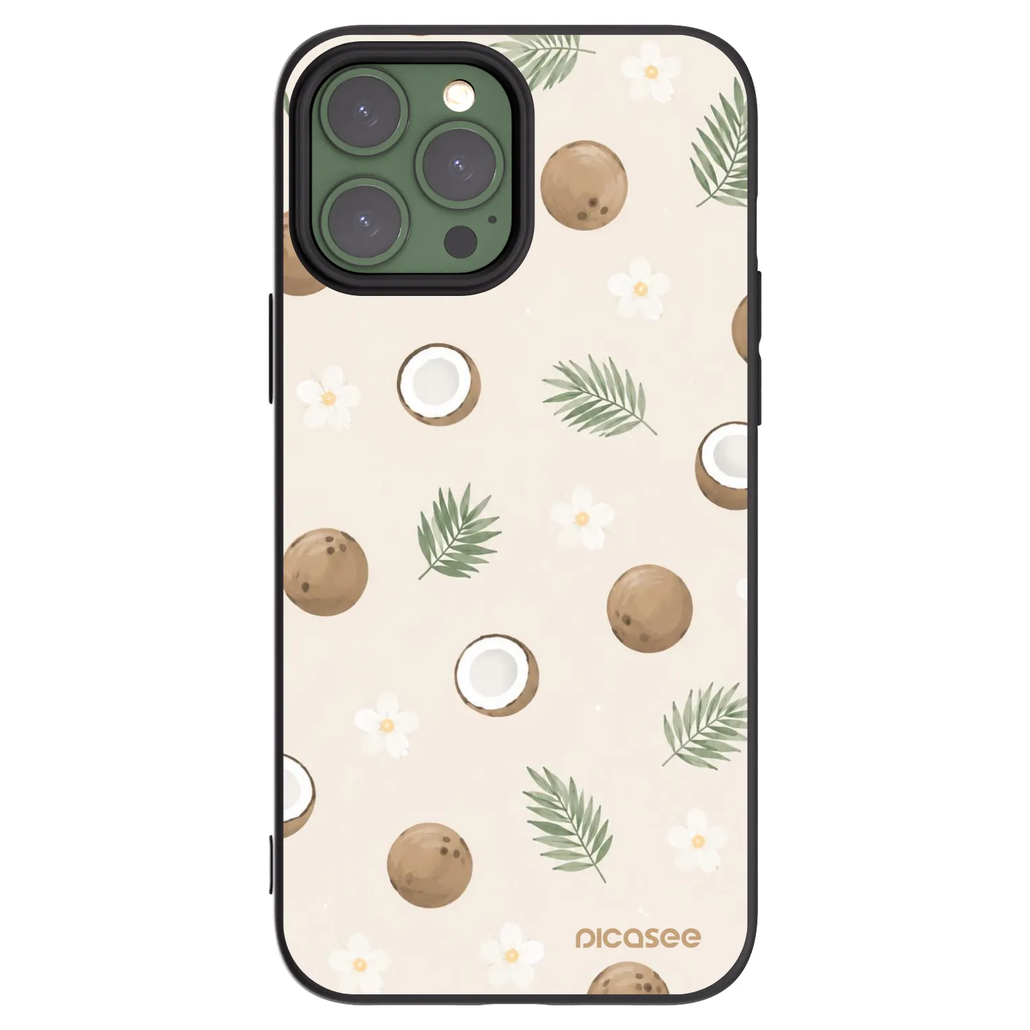 Picasee fekete szilikon tok az alábbi mobiltelefonokra Apple iPhone 13 Pro Max - Coconut Breeze