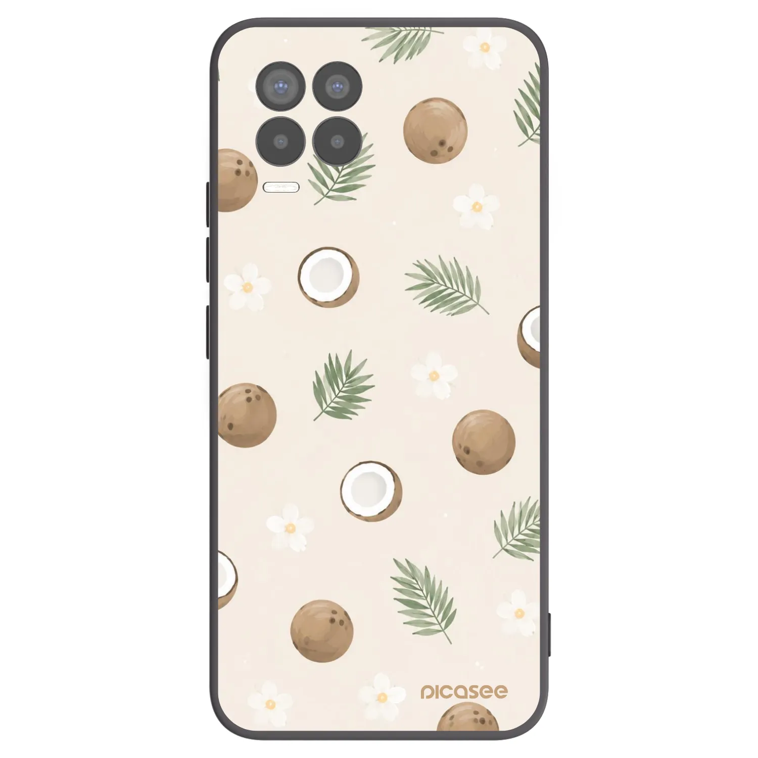 Picasee fekete szilikon tok az alábbi mobiltelefonokra Realme 8 Pro - Coconut Breeze
