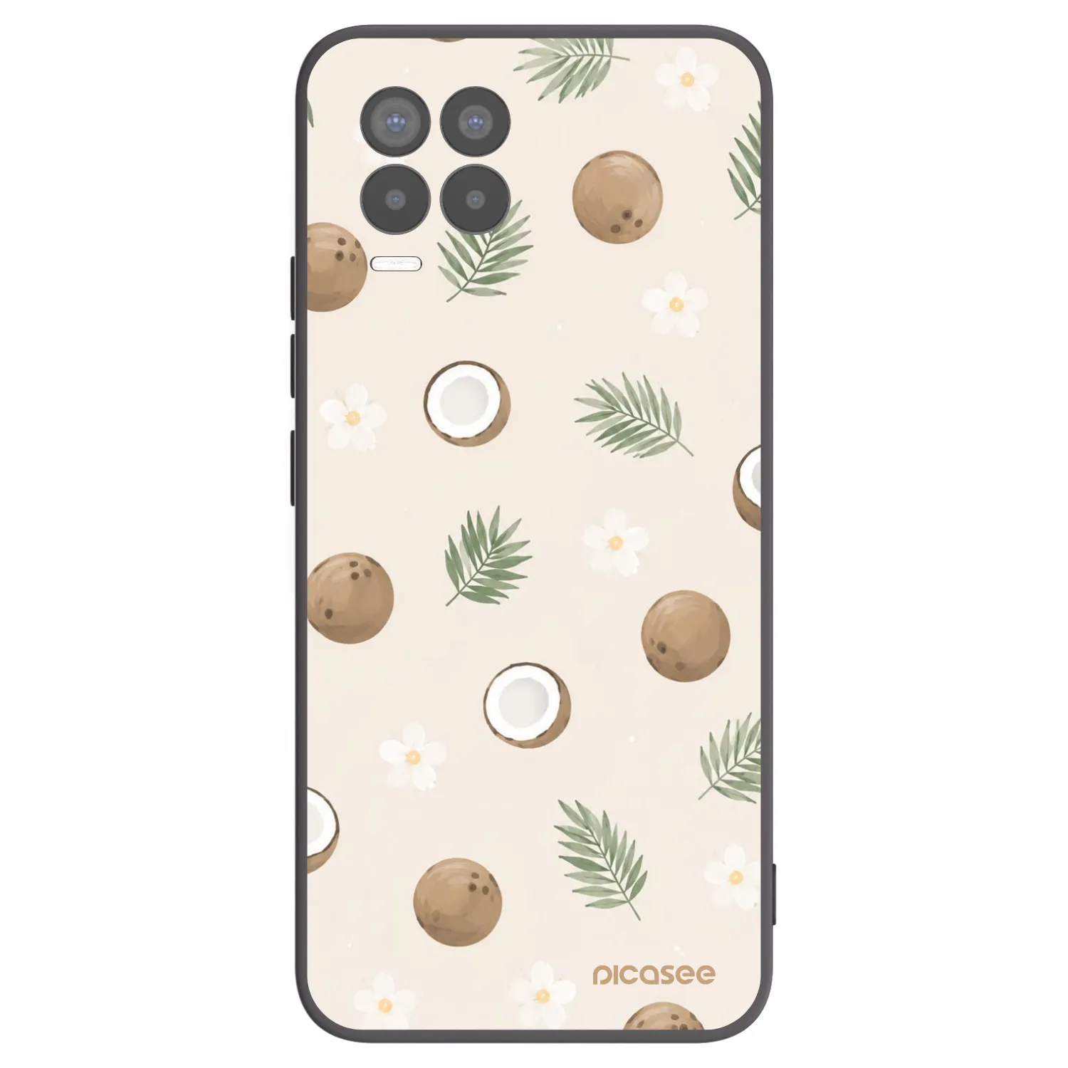 Picasee fekete szilikon tok az alábbi mobiltelefonokra Realme 8 4G - Coconut Breeze