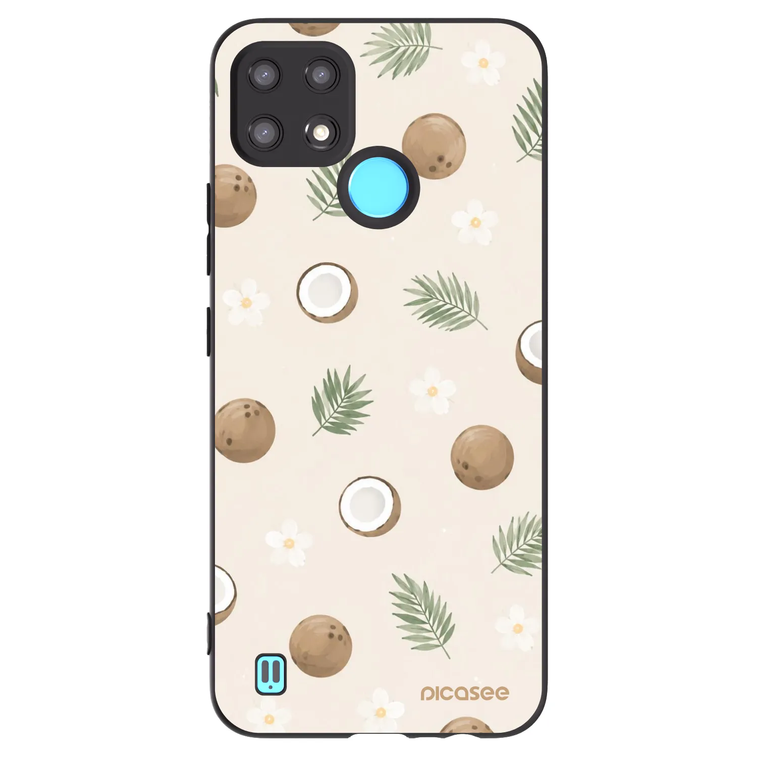 Picasee fekete szilikon tok az alábbi mobiltelefonokra Realme C21 - Coconut Breeze