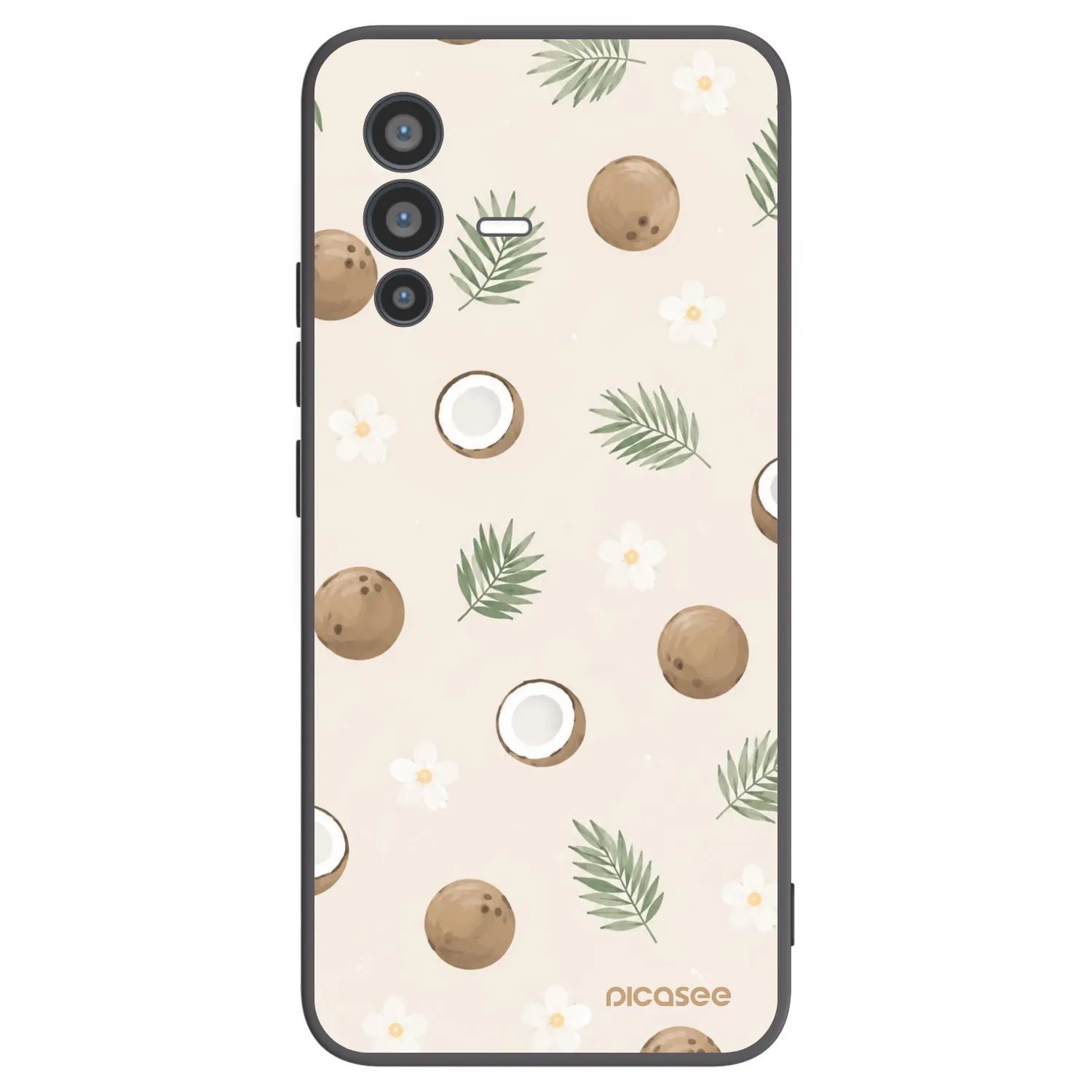 Picasee fekete szilikon tok az alábbi mobiltelefonokra Vivo V23 5G - Coconut Breeze
