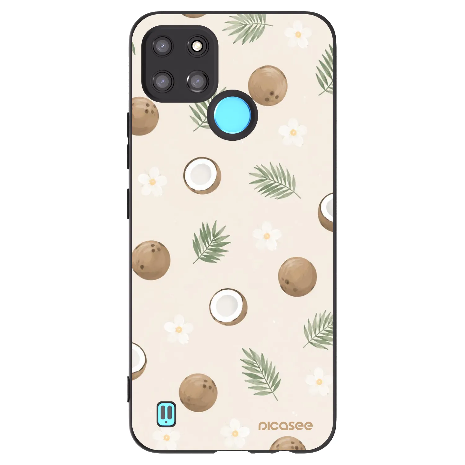 Picasee fekete szilikon tok az alábbi mobiltelefonokra Realme C21Y - Coconut Breeze