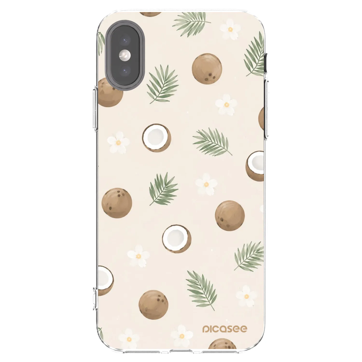Picasee átlátszó szilikon tok az alábbi mobiltelefonokra Apple iPhone X/XS - Coconut Breeze