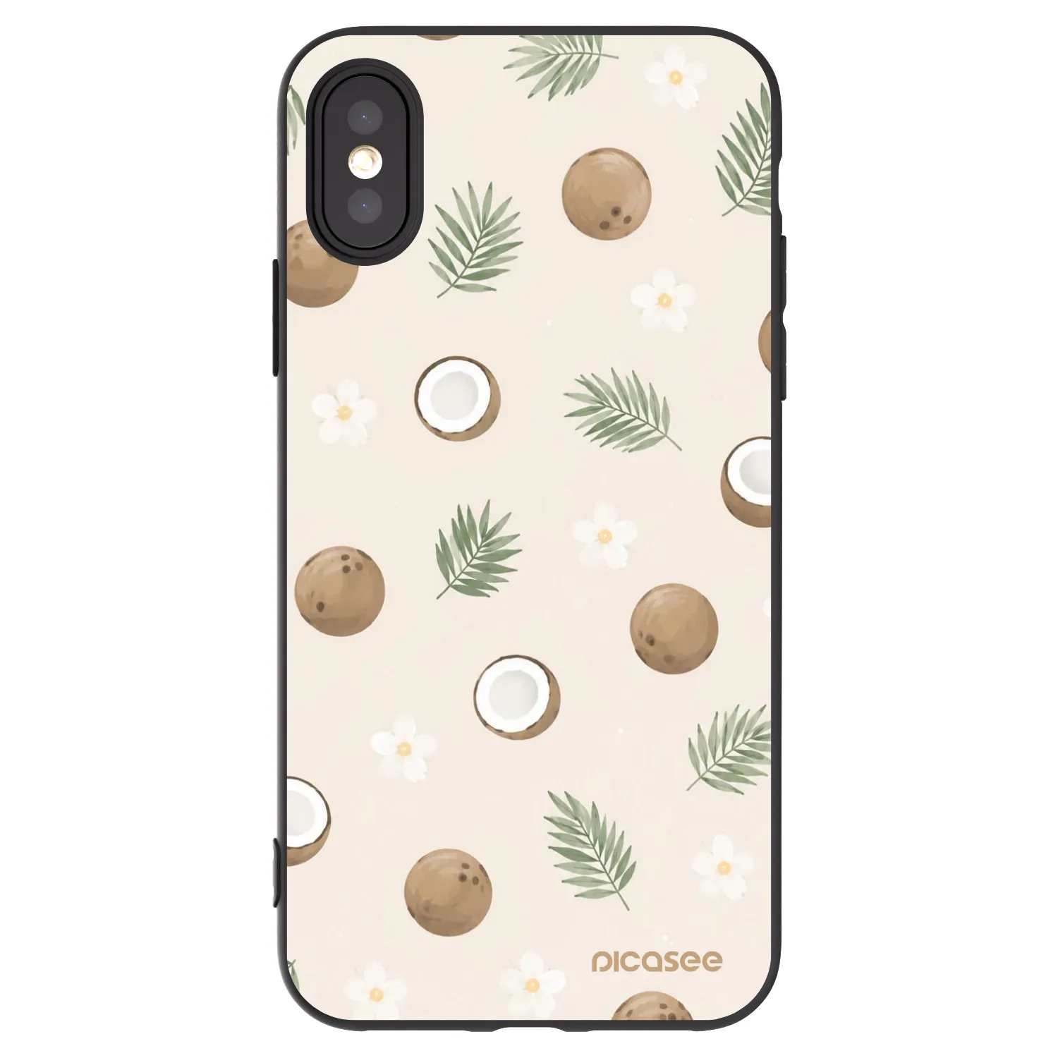 Picasee fekete szilikon tok az alábbi mobiltelefonokra Apple iPhone X/XS - Coconut Breeze