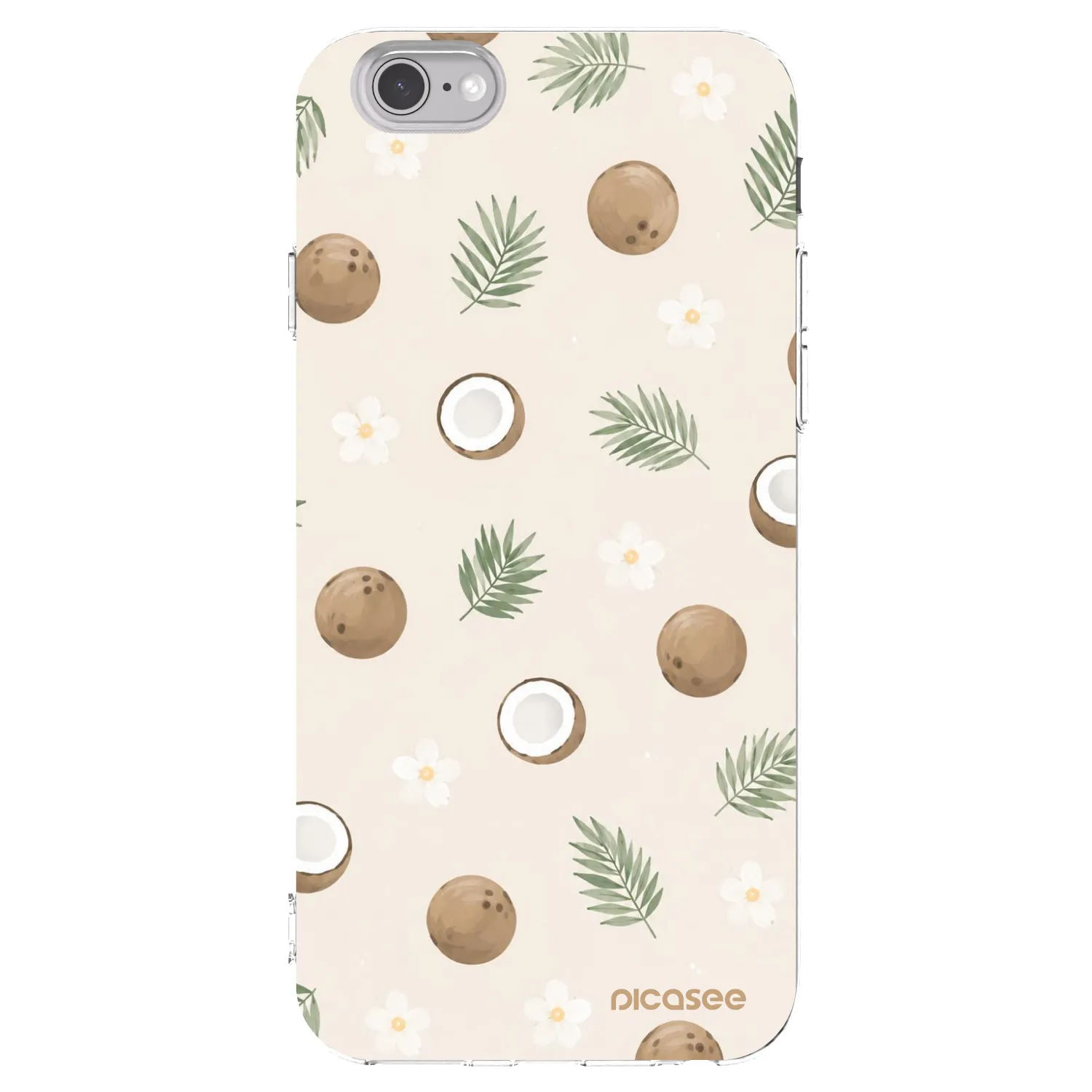Picasee átlátszó szilikon tok az alábbi mobiltelefonokra Apple iPhone 6/6S - Coconut Breeze