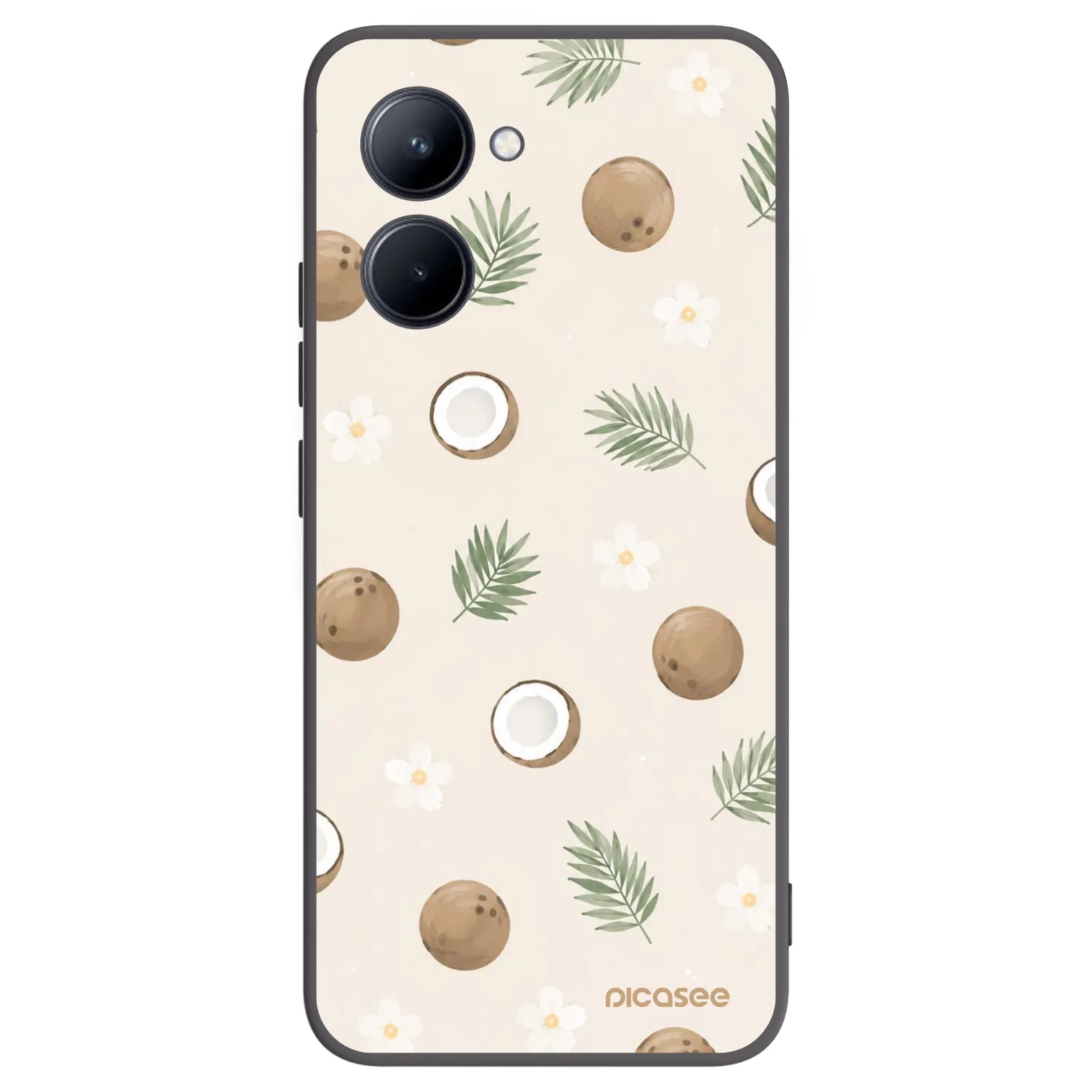 Picasee fekete szilikon tok az alábbi mobiltelefonokra Realme C33 (2023) - Coconut Breeze