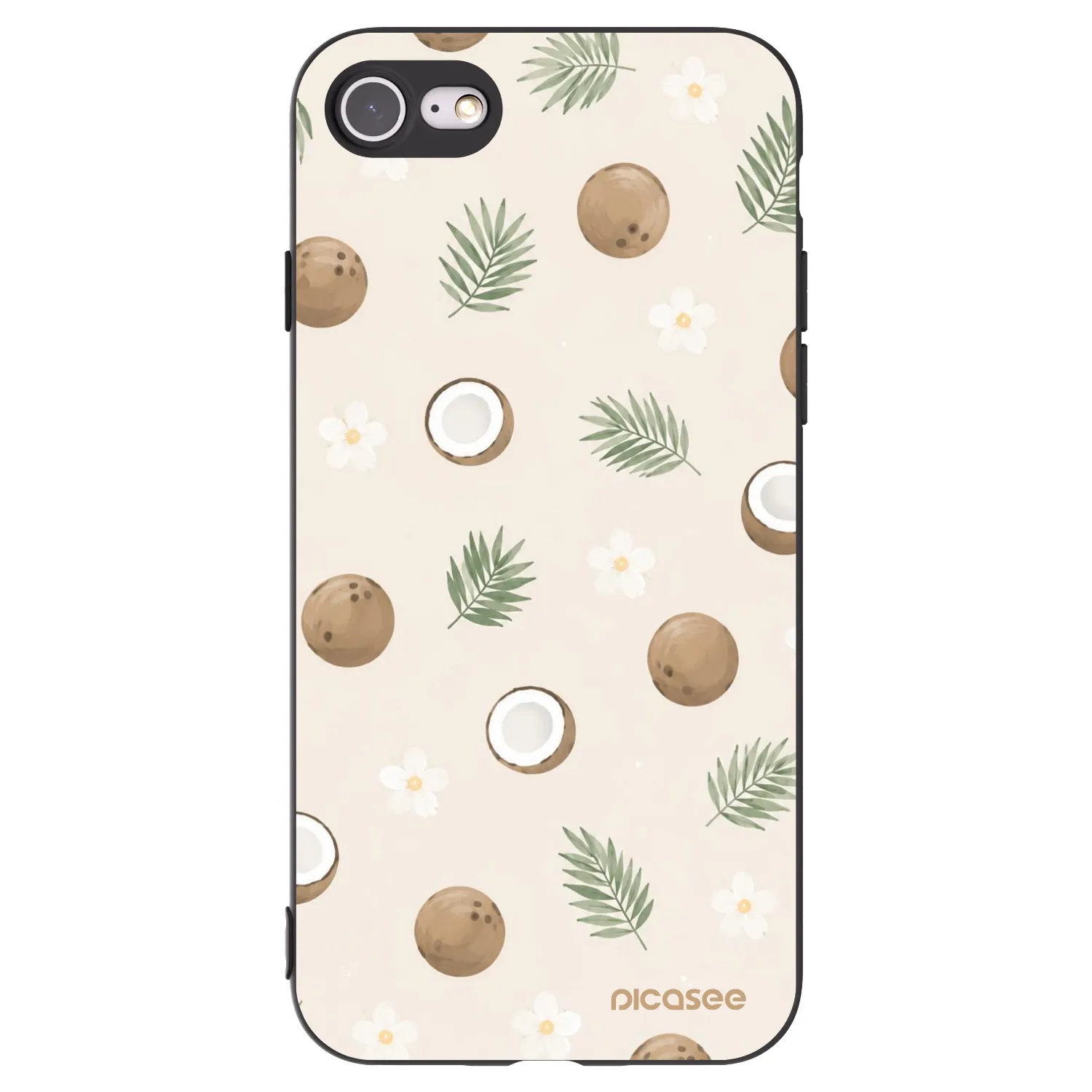 Picasee fekete szilikon tok az alábbi mobiltelefonokra Apple iPhone 8 - Coconut Breeze