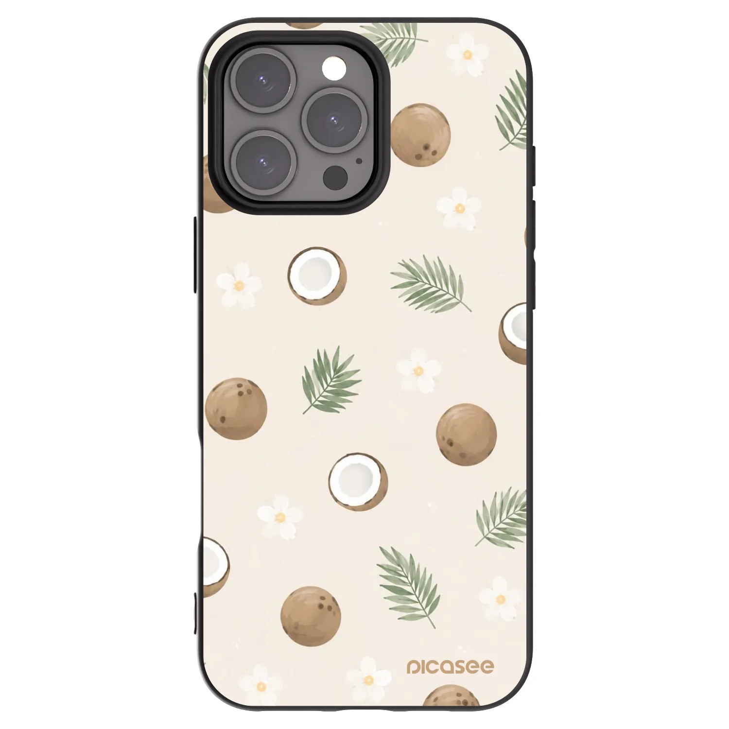 Picasee fekete szilikon tok az alábbi mobiltelefonokra Apple iPhone 16 Pro Max - Coconut Breeze