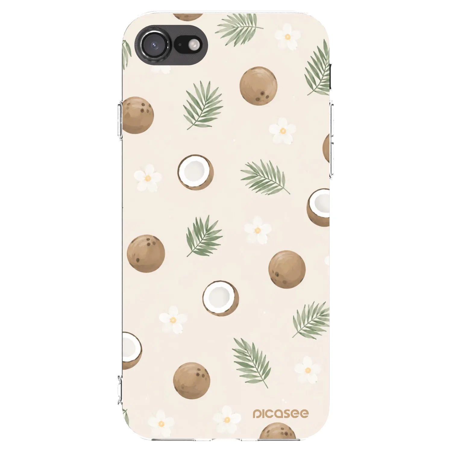Picasee átlátszó szilikon tok az alábbi mobiltelefonokra Apple iPhone 7 - Coconut Breeze
