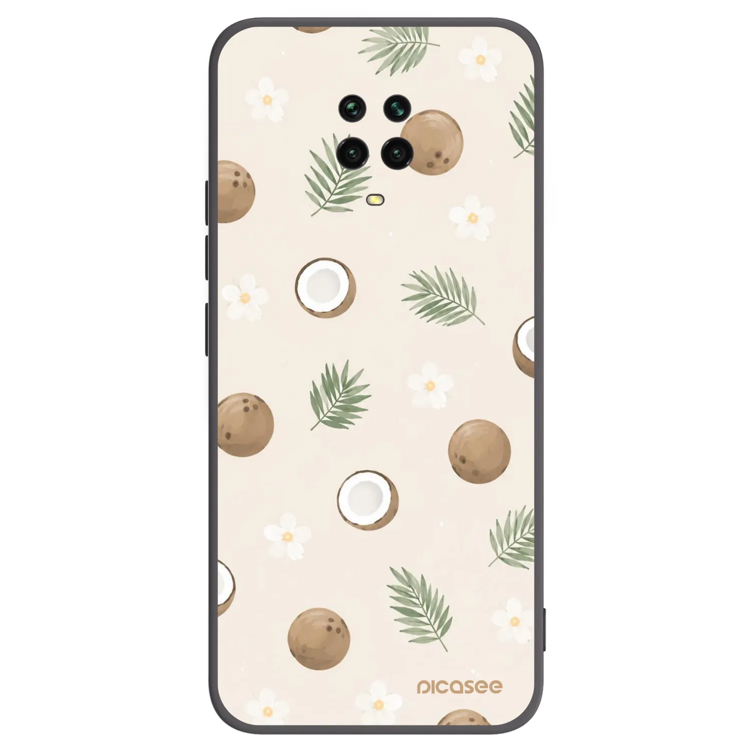 Picasee fekete szilikon tok az alábbi mobiltelefonokra Xiaomi Redmi Note 9 Pro - Coconut Breeze