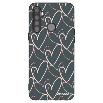 Picasee fekete szilikon tok az alábbi mobiltelefonokra Realme 6i - Lots of love