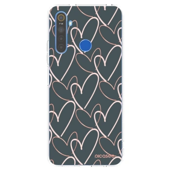 Picasee átlátszó szilikon tok az alábbi mobiltelefonokra Realme 5 - Lots of love