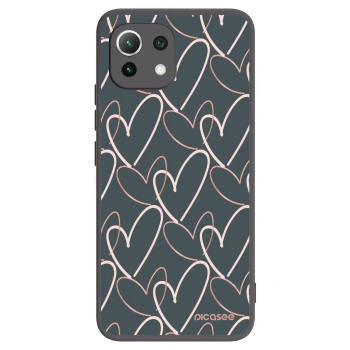 Picasee fekete szilikon tok az alábbi mobiltelefonokra Xiaomi Mi 11 Lite - Lots of love