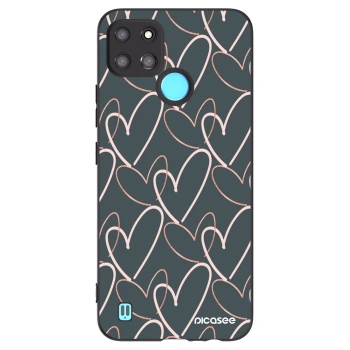 Picasee fekete szilikon tok az alábbi mobiltelefonokra Realme C21Y - Lots of love