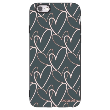 Picasee fekete szilikon tok az alábbi mobiltelefonokra Apple iPhone 6/6S - Lots of love