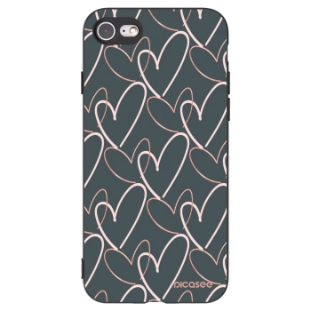 Picasee fekete szilikon tok az alábbi mobiltelefonokra Apple iPhone SE 2020 - Lots of love