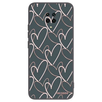 Picasee fekete szilikon tok az alábbi mobiltelefonokra Xiaomi Redmi Note 9 Pro - Lots of love