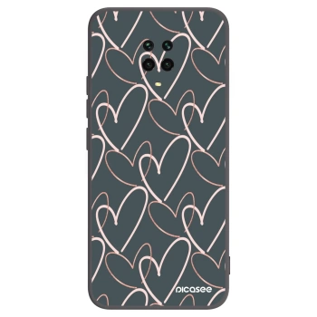 Picasee fekete szilikon tok az alábbi mobiltelefonokra Xiaomi Redmi Note 9S - Lots of love