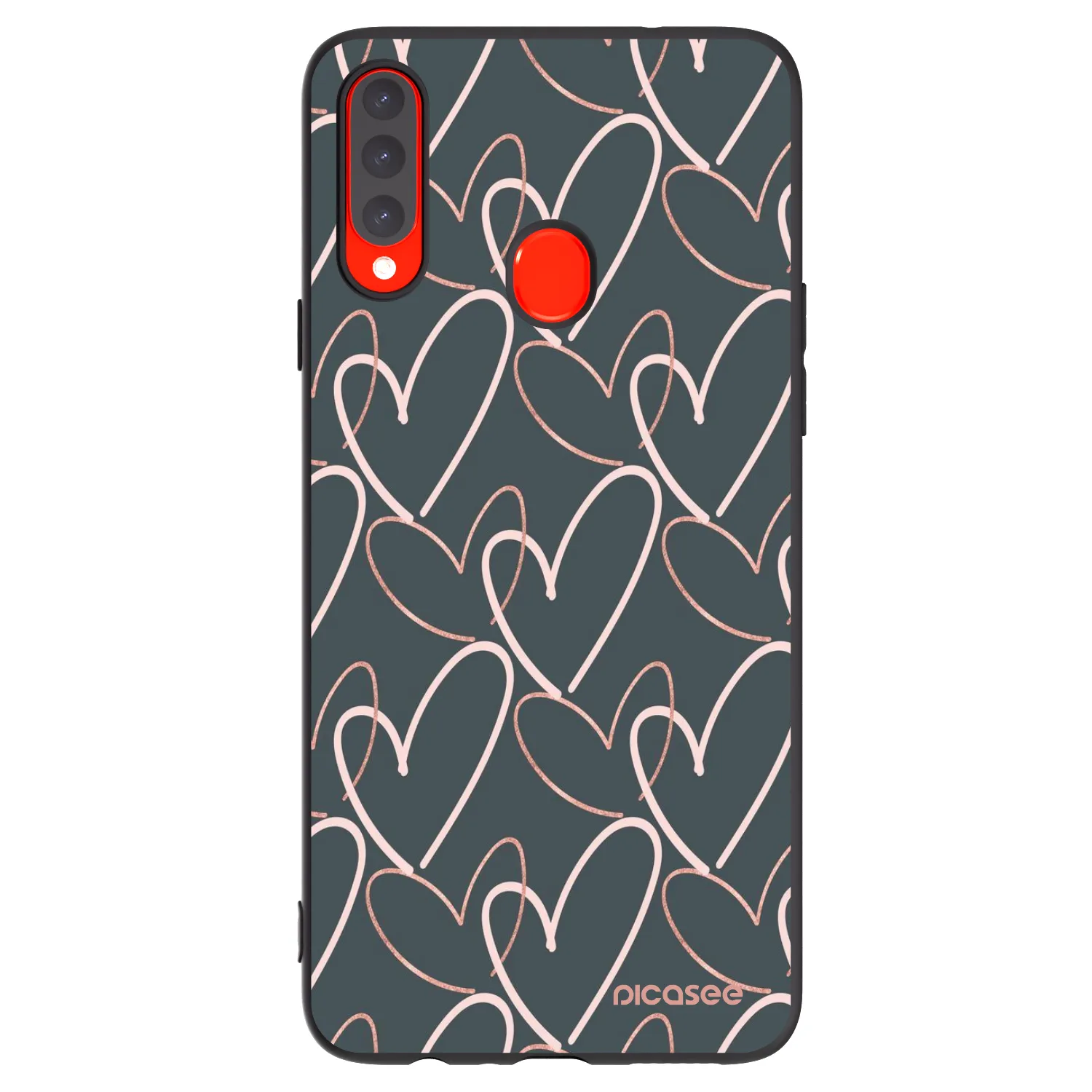 Picasee fekete szilikon tok az alábbi mobiltelefonokra Samsung Galaxy A20s - Lots of love