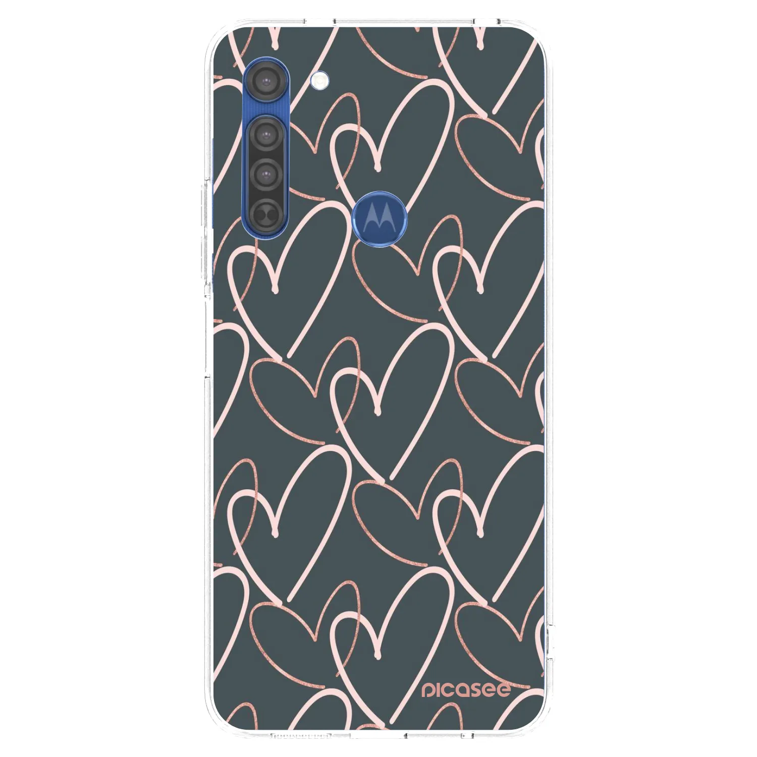 Picasee átlátszó szilikon tok az alábbi mobiltelefonokra Motorola Moto G8 - Lots of love