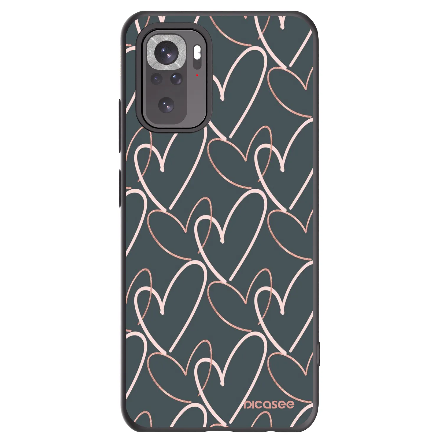 Picasee fekete szilikon tok az alábbi mobiltelefonokra Xiaomi Redmi Note 10 - Lots of love