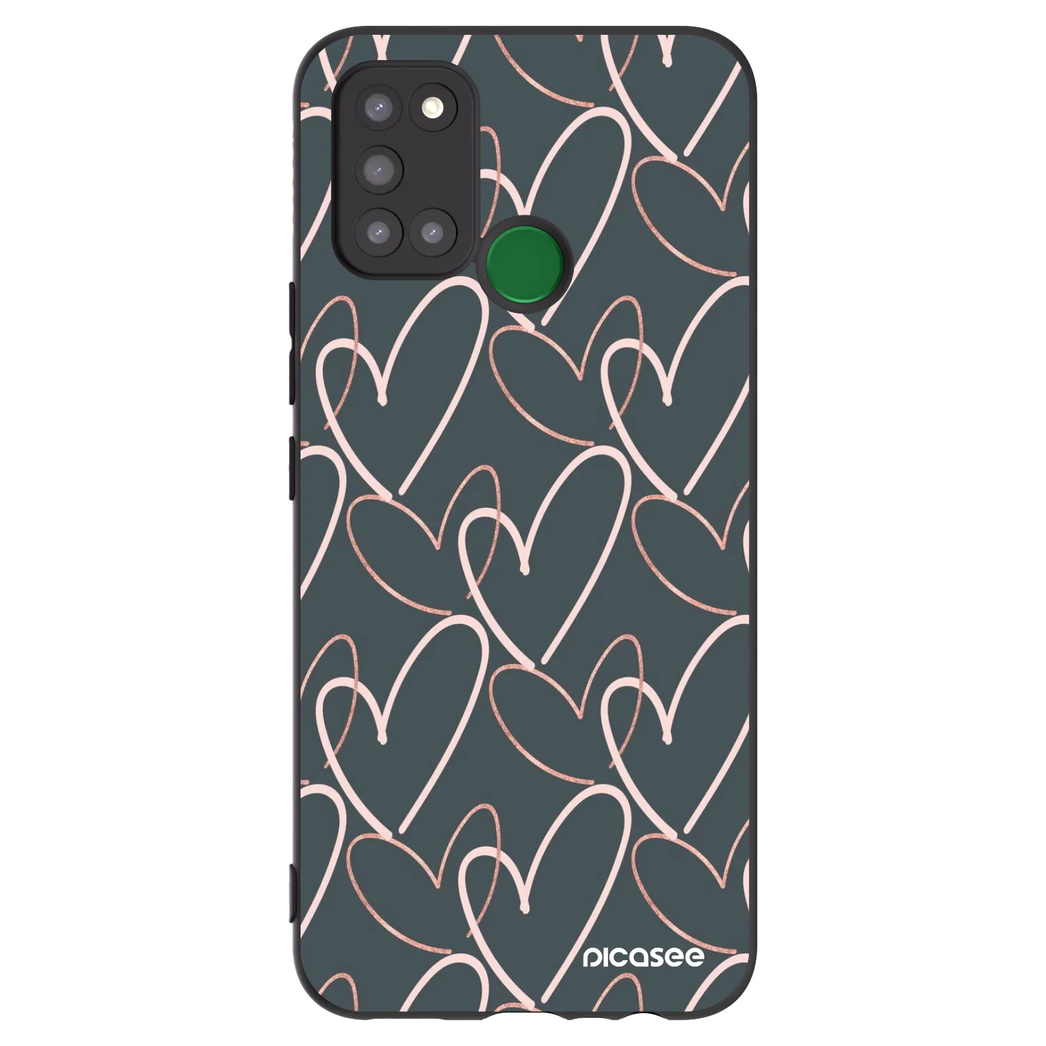 Picasee fekete szilikon tok az alábbi mobiltelefonokra Realme 7i - Lots of love