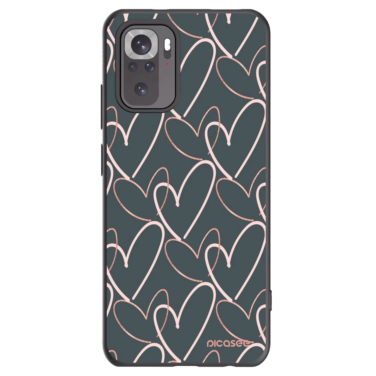 Picasee fekete szilikon tok az alábbi mobiltelefonokra Xiaomi Redmi Note 10S - Lots of love