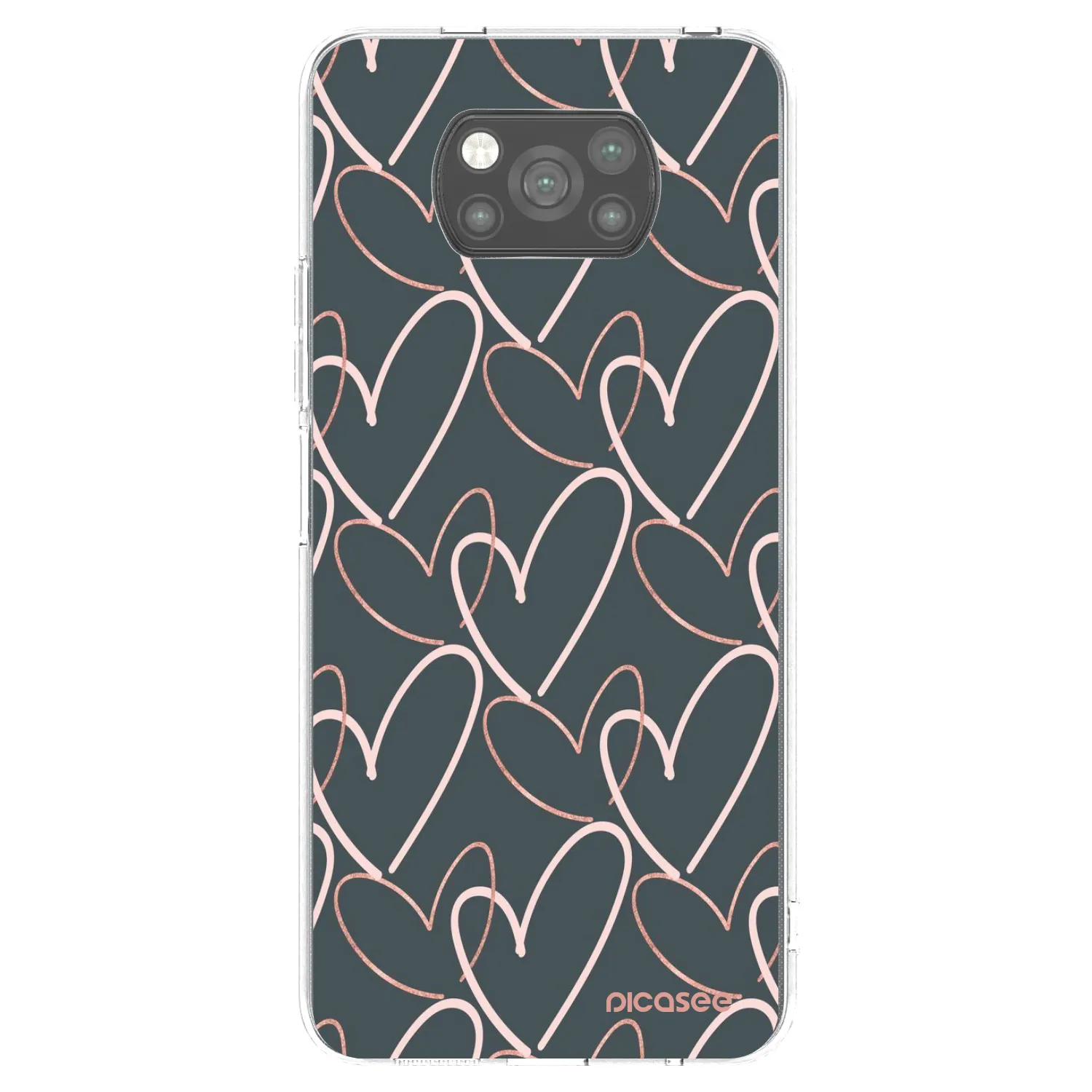 Picasee fekete szilikon tok az alábbi mobiltelefonokra Xiaomi Poco X3 Pro - Lots of love