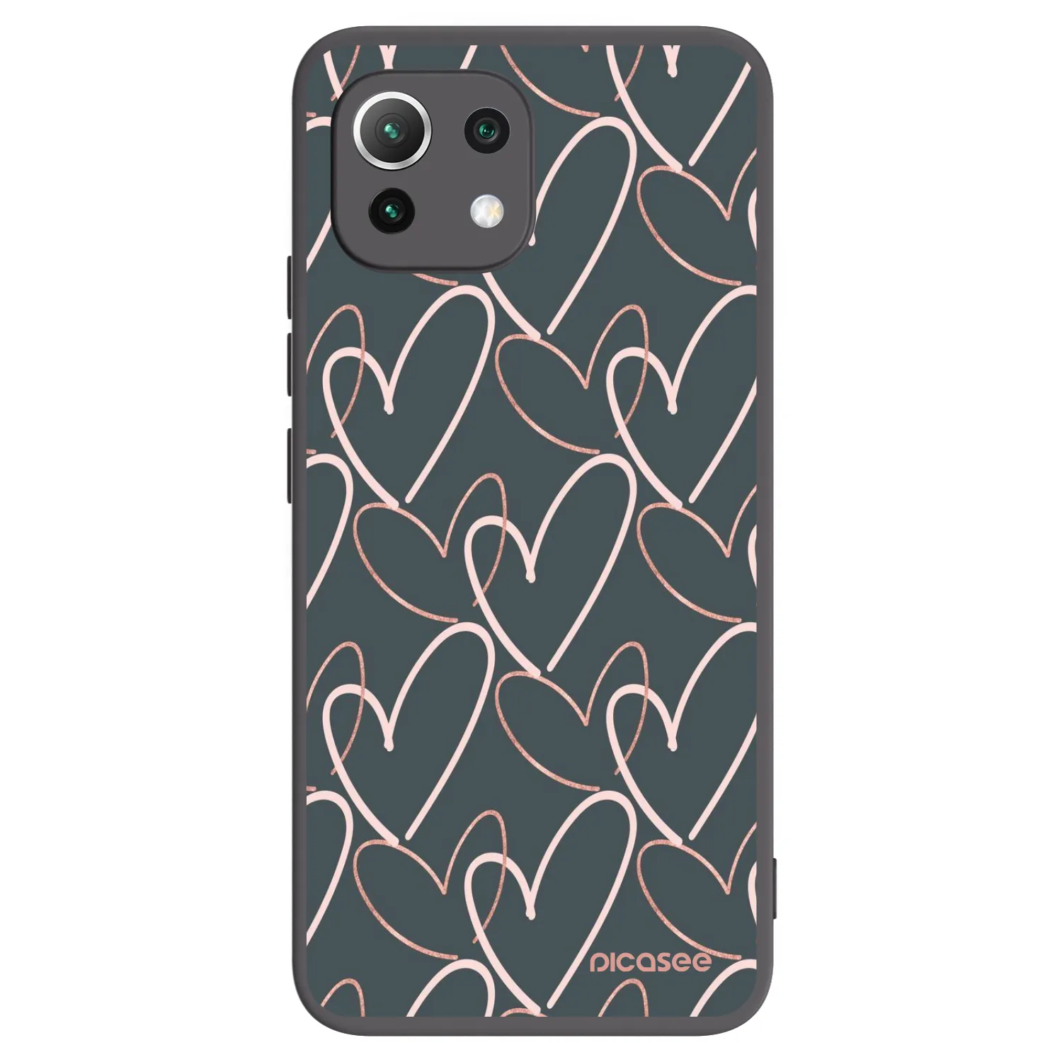 Picasee fekete szilikon tok az alábbi mobiltelefonokra Xiaomi Mi 11 Lite - Lots of love