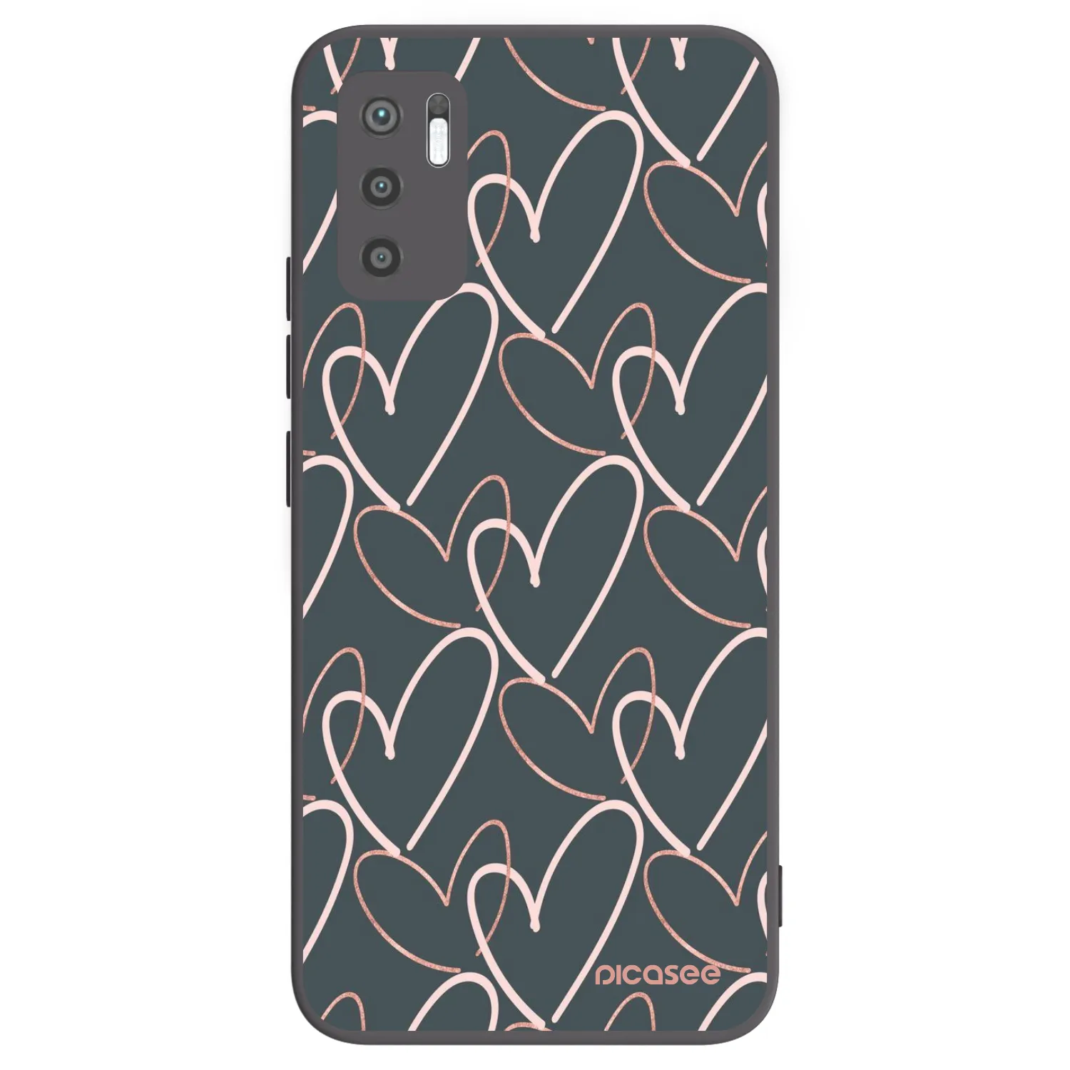 Picasee fekete szilikon tok az alábbi mobiltelefonokra Xiaomi Redmi Note 10 5G - Lots of love