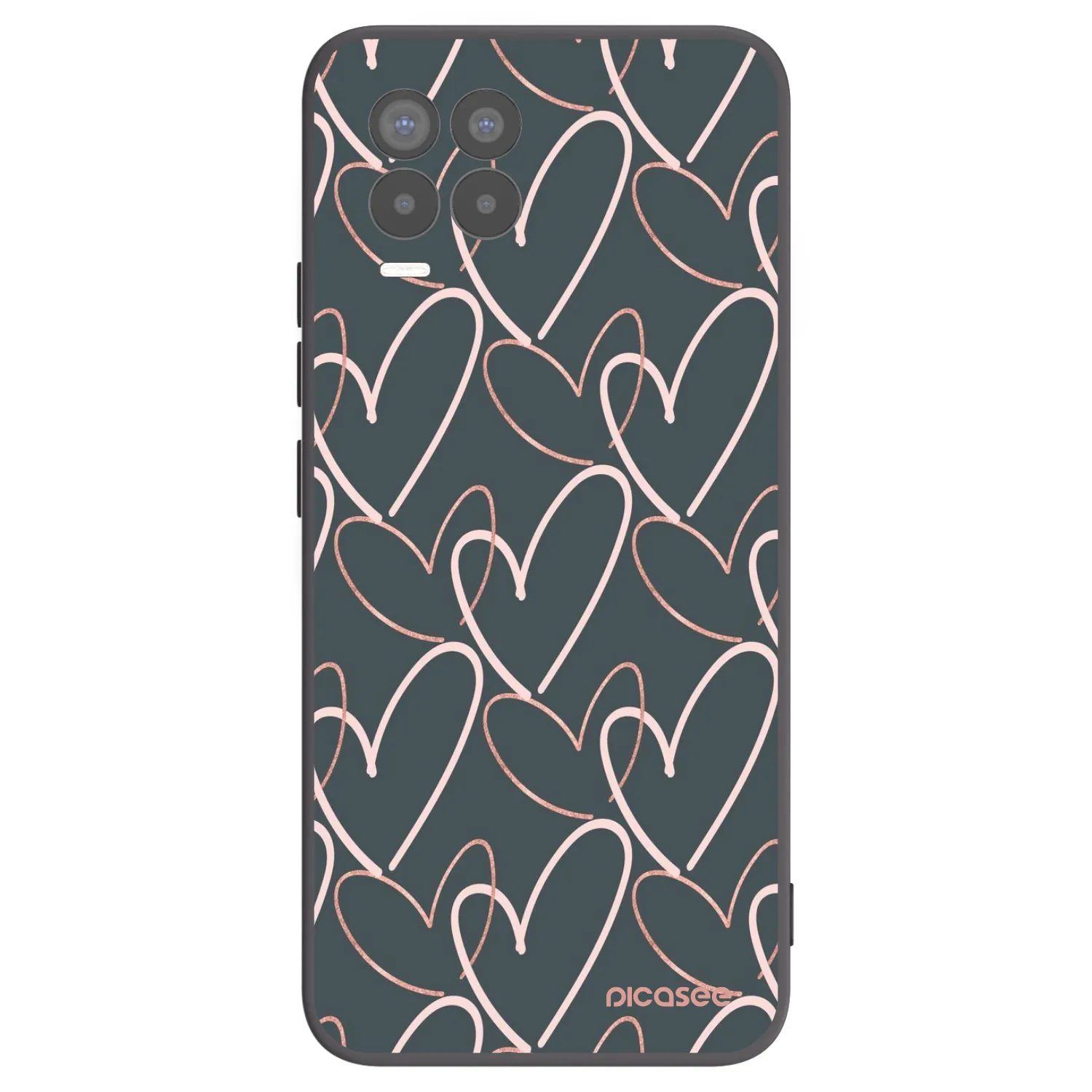 Picasee fekete szilikon tok az alábbi mobiltelefonokra Realme 8 Pro - Lots of love