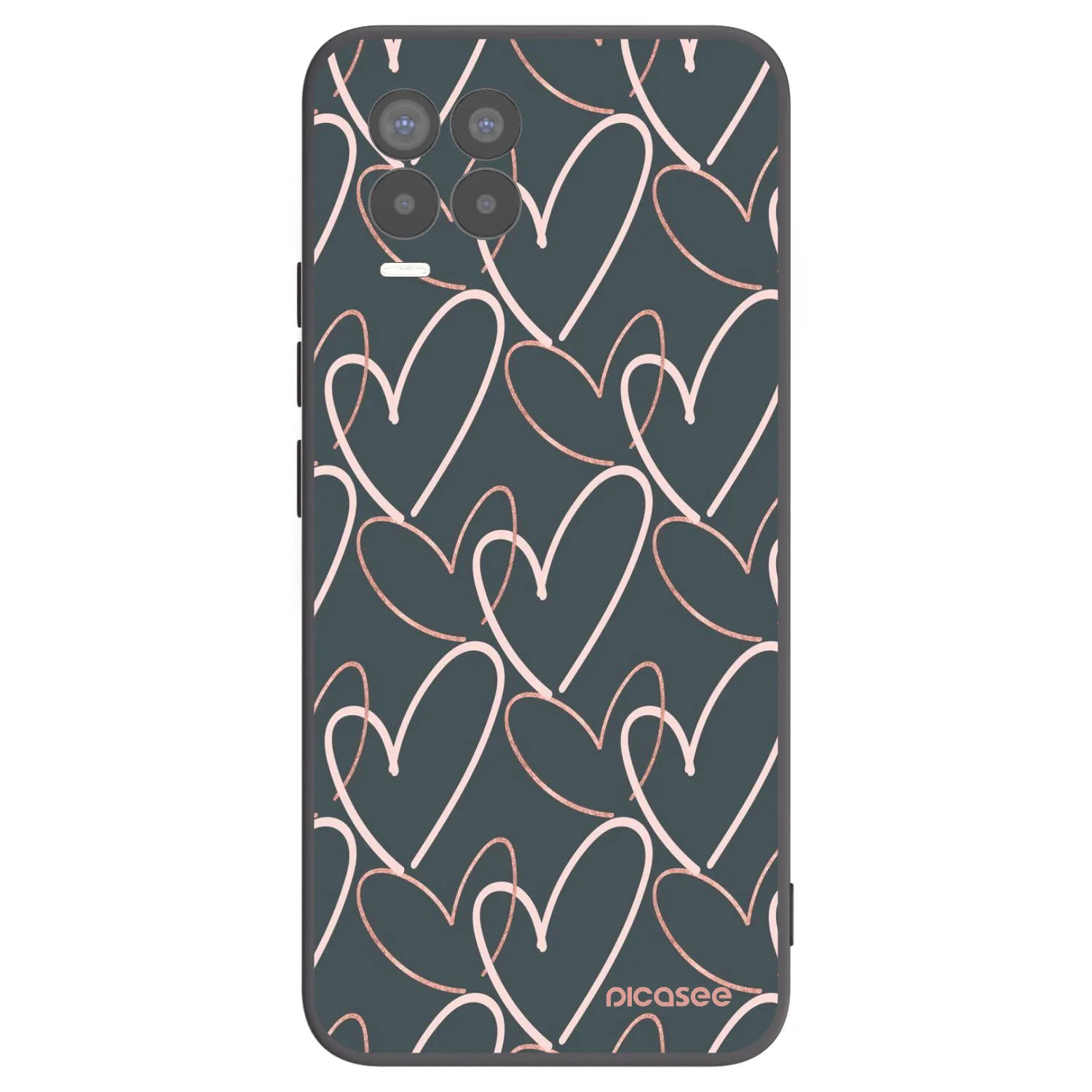 Picasee fekete szilikon tok az alábbi mobiltelefonokra Realme 8 4G - Lots of love