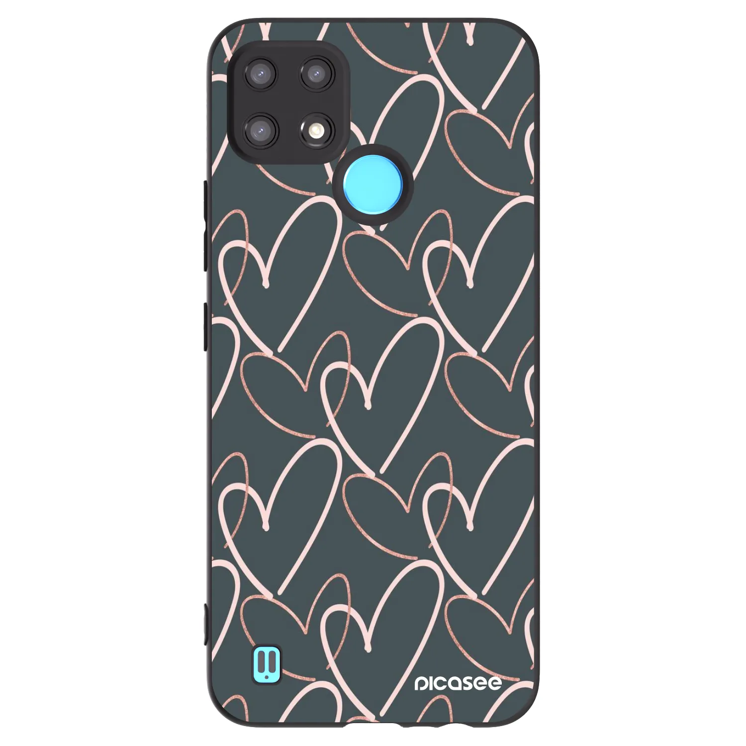 Picasee fekete szilikon tok az alábbi mobiltelefonokra Realme C21 - Lots of love